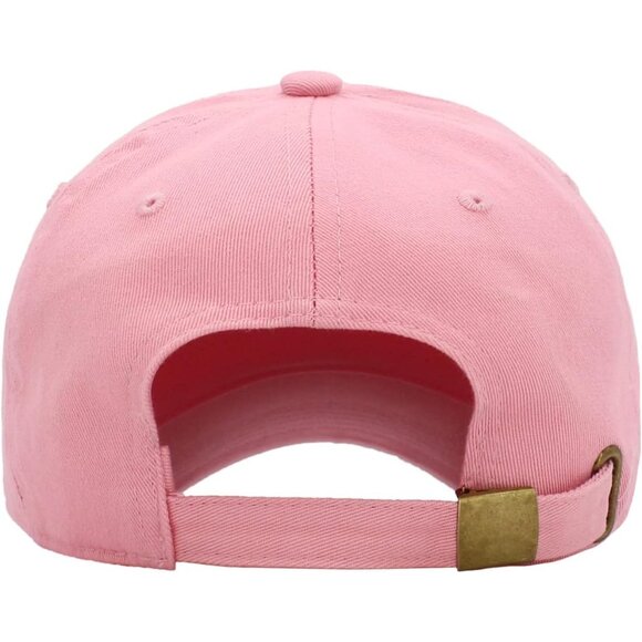 Women's Pink Lightweight Classic Cotton Adjustable Low Crown Baseball Hat Cap - Picture 3 of 6